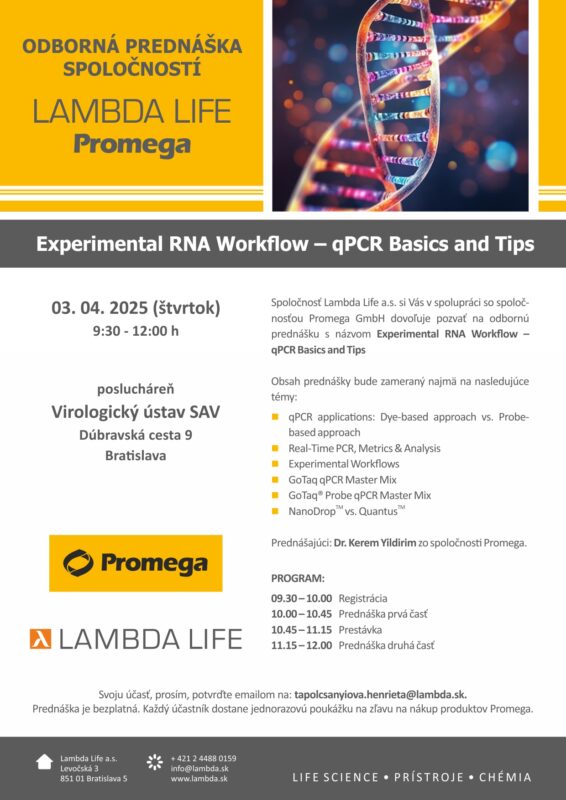 Seminár PROMEGA: Experimental RNA Workflow
